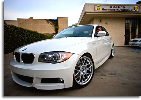 Haik behind wheel of BMW